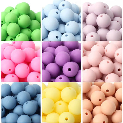 High-Quality 15mm Silicone Beads for Teething and Crafting - Safe and Durable for Babies and DIY Projects