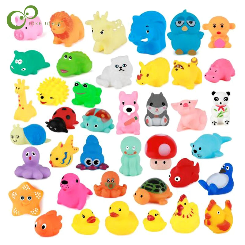 Assorted Animal Bath Toys for Babies and Toddlers, Floating and Squeaking Water Toys for Fun Bath Time Play