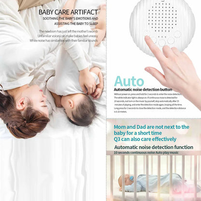 Portable White Noise Machine with 10 Soothing Sounds for Baby Sleep, Relaxation, and Stress Relief