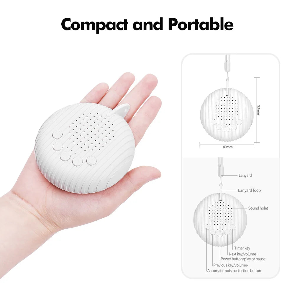 Portable White Noise Machine with 10 Soothing Sounds for Baby Sleep, Relaxation, and Stress Relief