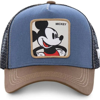 Mesh Trucker Cap Featuring Iconic Cartoon Character Patches for Stylish and Playful Casual Wear