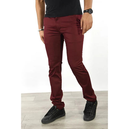 Men's Slim-Fit Chinos with Classic Pockets and Tailored Legs