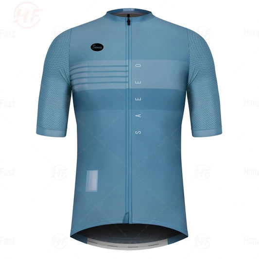 Men's Short Sleeve Cycling Jersey with Full Zipper, Breathable Mesh Panels, and Reflective Detailing for Enhanced Visibility