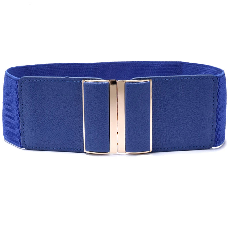 Women's Wide Elastic Waist Belt with Metal Clasp for Stylish and Comfortable Fit