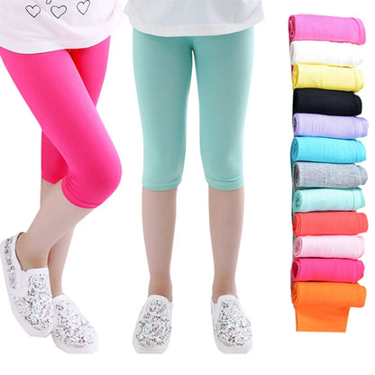 Comfortable Knee-Length Cotton Leggings for Girls – Perfect for Summer and Active Wear