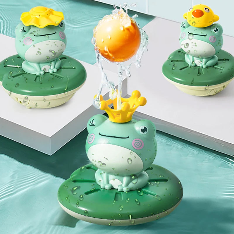 Floating Frog and Duck Bath Toy Set, Interactive Water Play for Toddlers, Cute Animal Figures on Lily Pads, Perfect for Fun and Educational Bathtime Activities