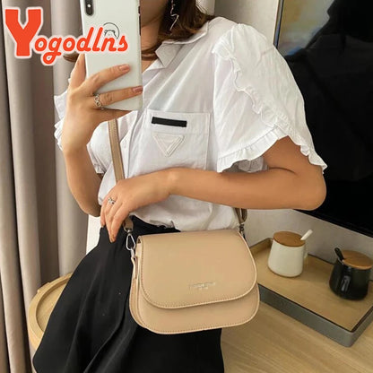 Trendy Saddle Shoulder Bag with Letter Decoration and Adjustable Strap for Versatile Women's Fashion