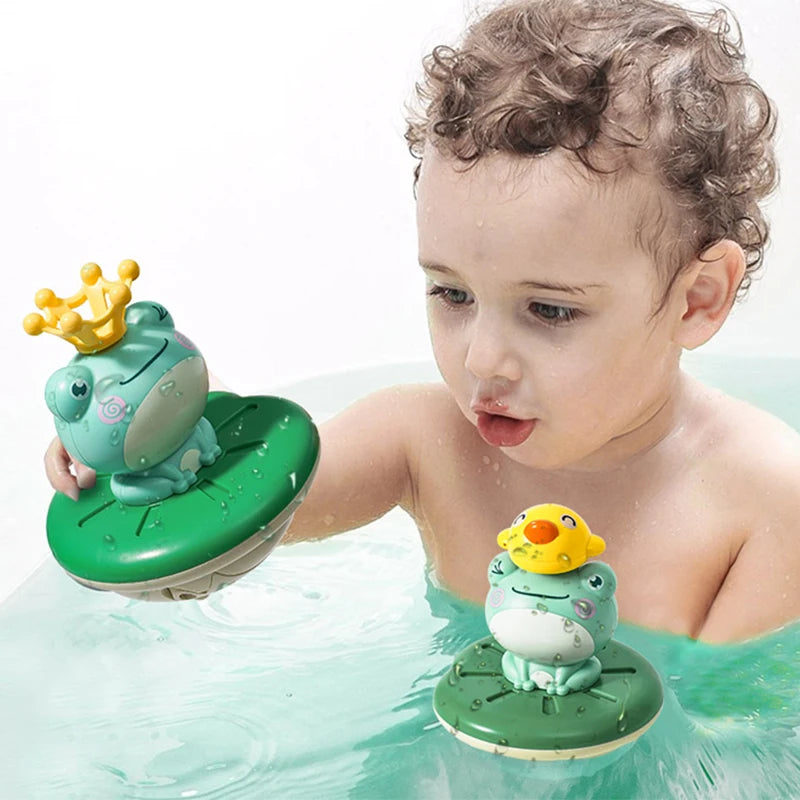 Floating Frog and Duck Bath Toy Set, Interactive Water Play for Toddlers, Cute Animal Figures on Lily Pads, Perfect for Fun and Educational Bathtime Activities