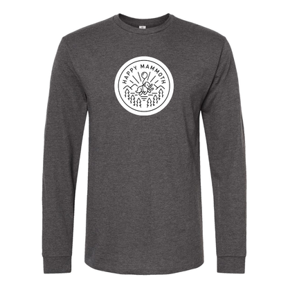 Men's Happy Mammoth Logo Cotton Long Sleeve T-Shirt