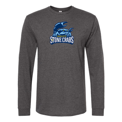 Men's Charlotte Stone Crabs Logo Cotton Long Sleeve T-Shirt
