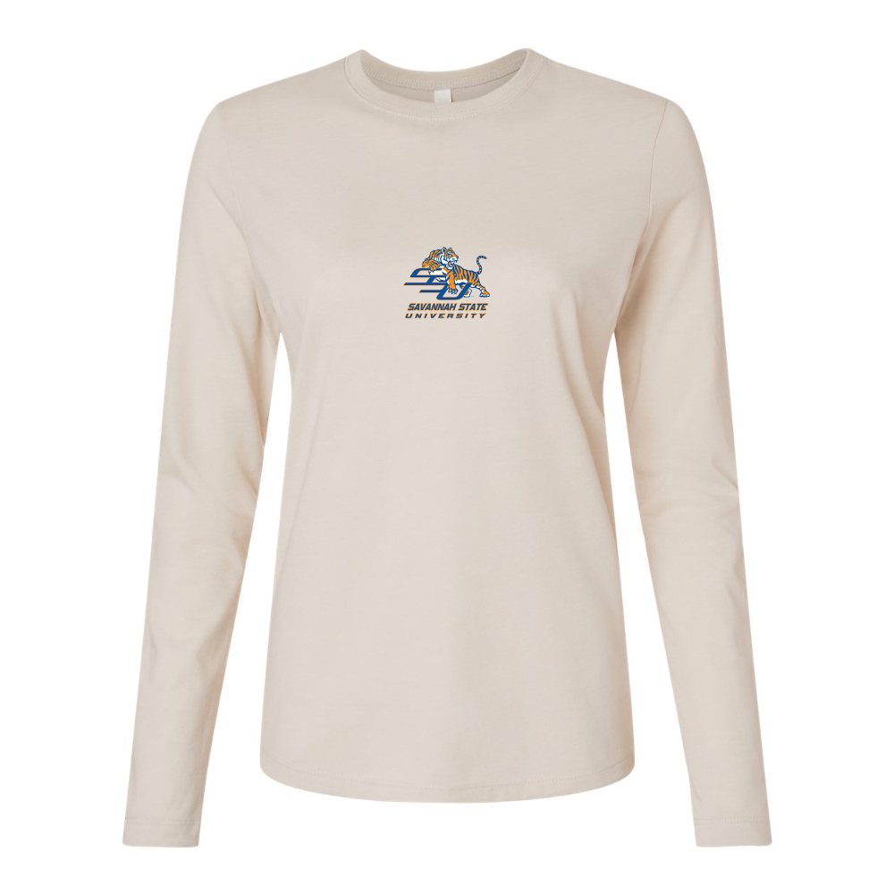 BELLA CANVAS Women’s Savannah State Tigers Logo Jersey Long Sleeve Tee