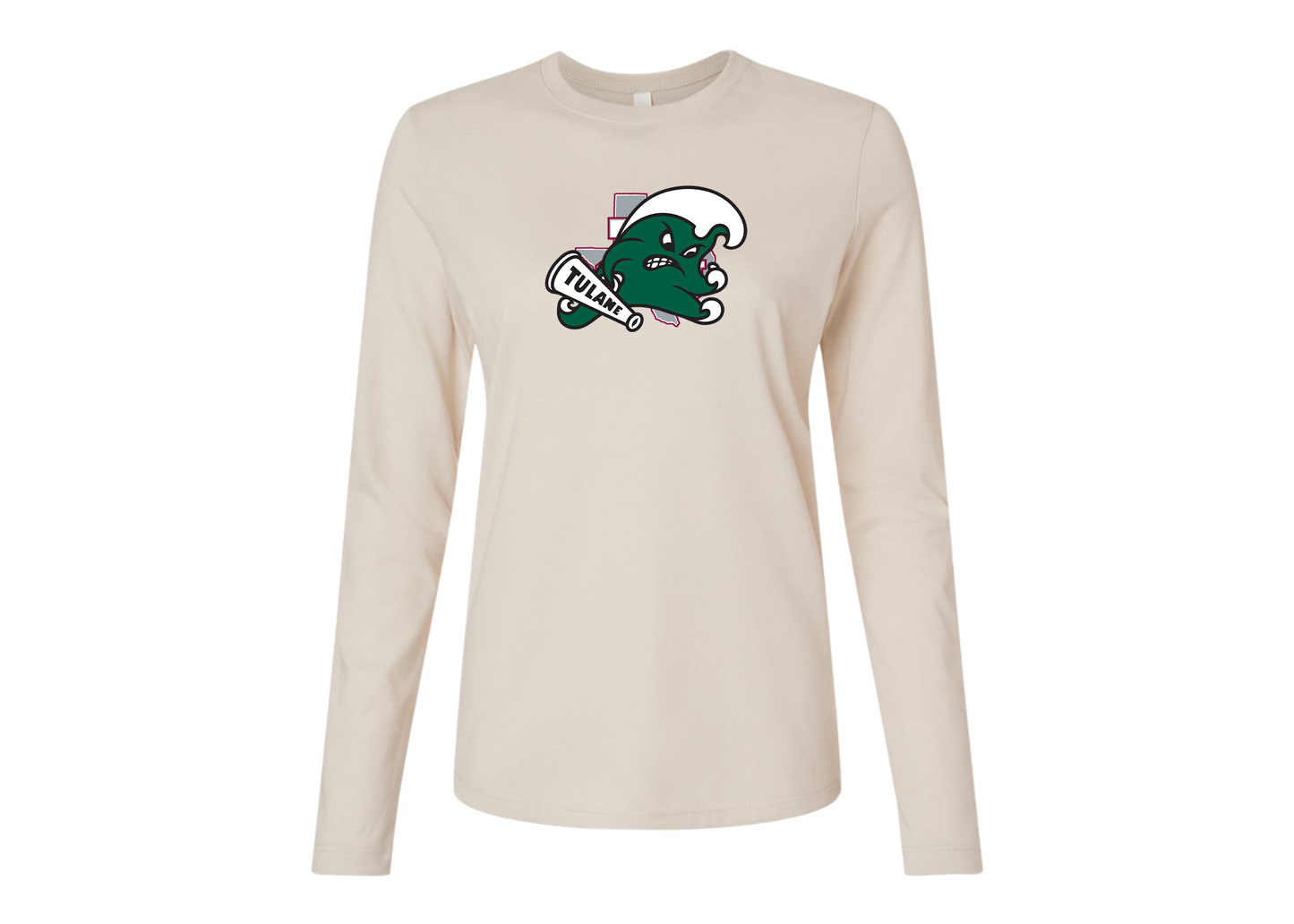 BELLA CANVAS Women’s Tulane Green Wave Jersey Long Sleeve Tee