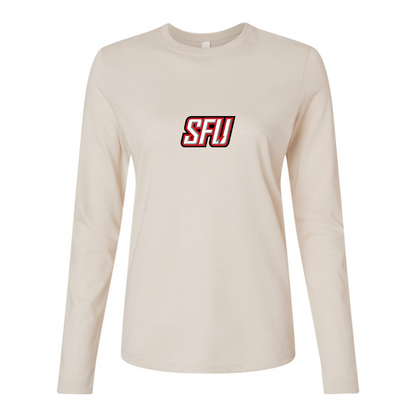 BELLA CANVAS Women’s Saint Francis Red Flash Logo Jersey Long Sleeve Tee