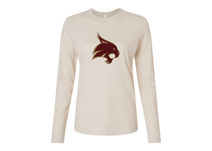 BELLA CANVAS Women’s Texas State Bobcats Jersey Long Sleeve Tee