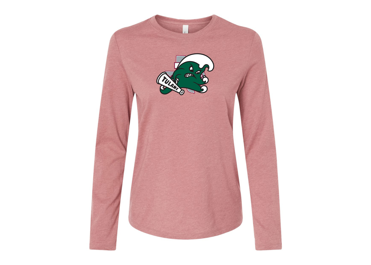 BELLA CANVAS Women’s Tulane Green Wave Jersey Long Sleeve Tee
