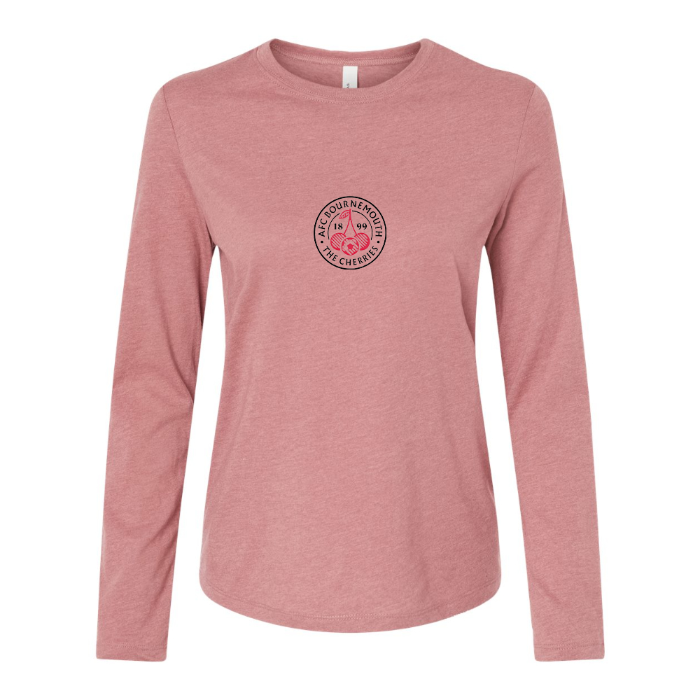 BELLA CANVAS Women’s AFC Bournemouth Soccer Logo Jersey Long Sleeve Tee