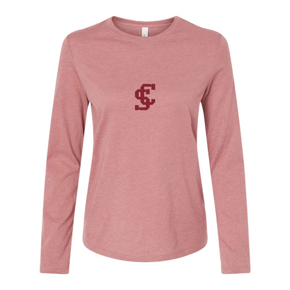 BELLA CANVAS Women’s Santa Clara Broncos Logo Jersey Long Sleeve Tee