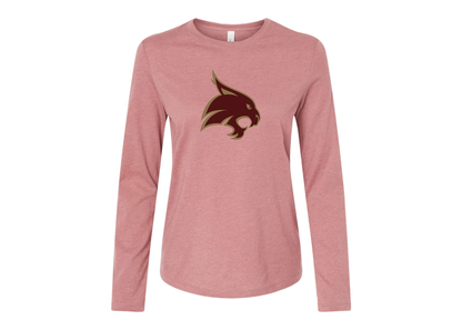 BELLA CANVAS Women’s Texas State Bobcats Jersey Long Sleeve Tee