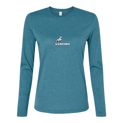 BELLA CANVAS Women’s Samford Bulldogs Logo Jersey Long Sleeve Tee