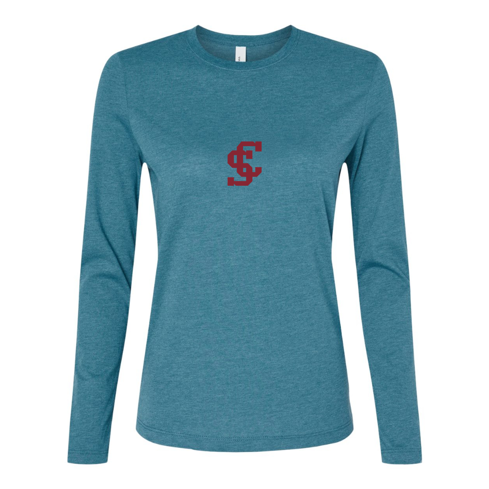 BELLA CANVAS Women’s Santa Clara Broncos Logo Jersey Long Sleeve Tee