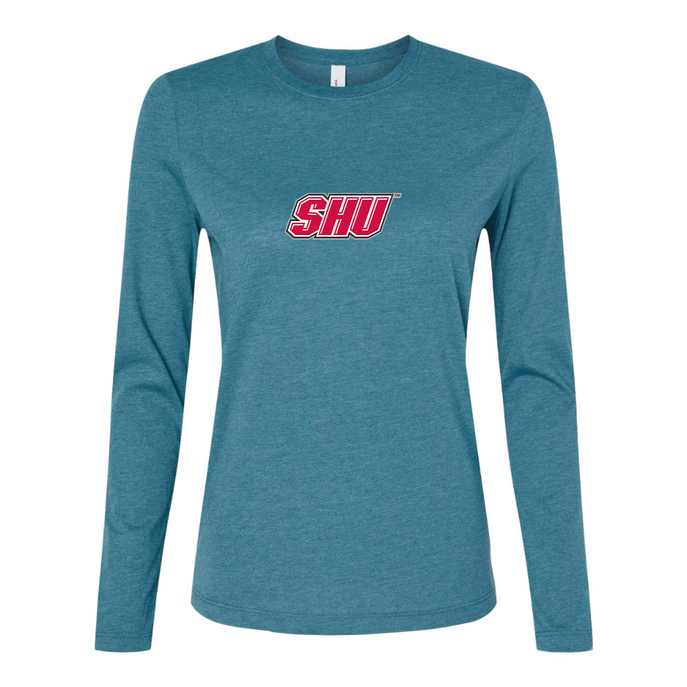 BELLA CANVAS Women’s Sacred Heart Pioneers Logo Jersey Long Sleeve Tee