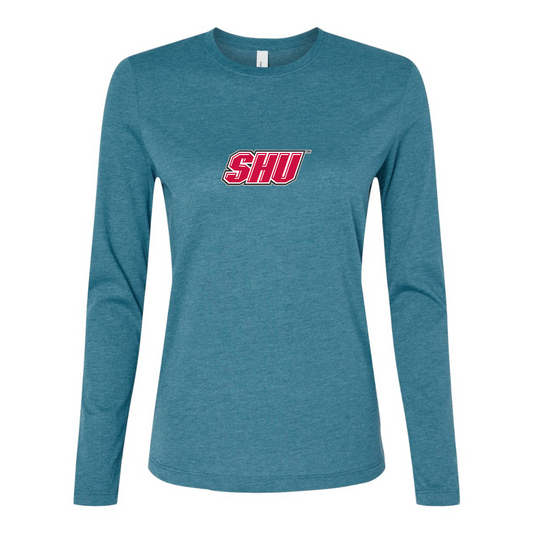 BELLA CANVAS Women’s Sacred Heart Pioneers Logo Jersey Long Sleeve Tee