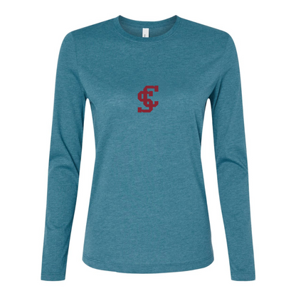 BELLA CANVAS Women’s Santa Clara Broncos Logo Jersey Long Sleeve Tee