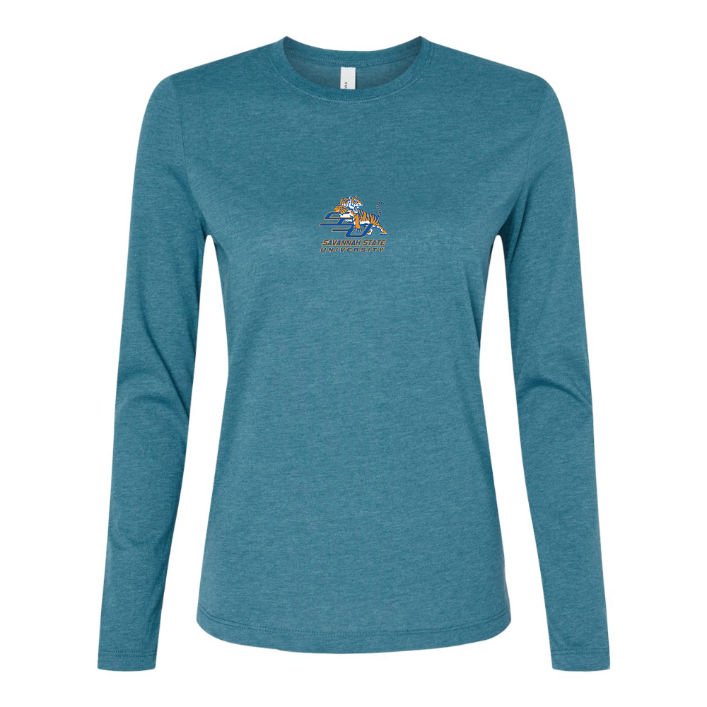 BELLA CANVAS Women’s Savannah State Tigers Logo Jersey Long Sleeve Tee