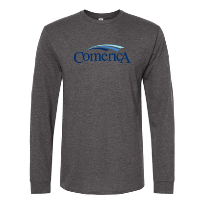 Men's Comerica Logo Cotton Long Sleeve T-Shirt