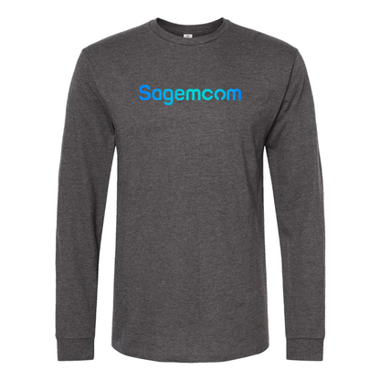 Men's Sagemcom Logo Cotton Long Sleeve T-Shirt