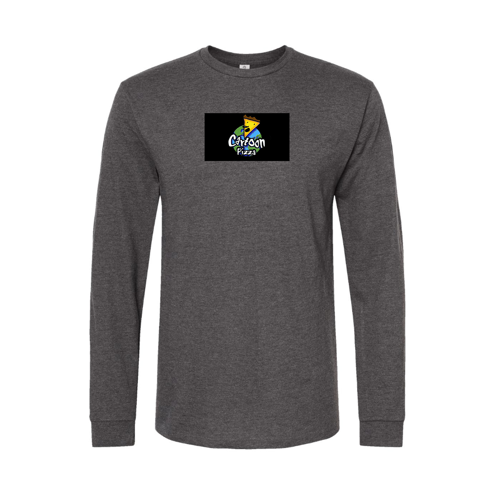 Men's Cartoon Pizza Logo Long Sleeve T-Shirt