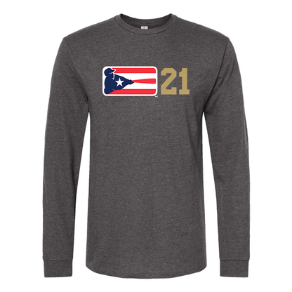 Men's  Liga de Beisbol Profesional Roberto Clemente Logo Cotton Long Sleeve T-Shirt