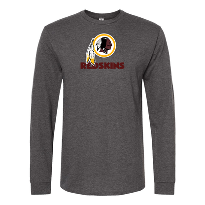 Men's Washington Redskins Logo  Cotton Long Sleeve T-Shirt