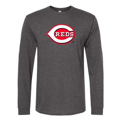 Men's Cincinnati Reds Logo Cotton Long Sleeve T-Shirt