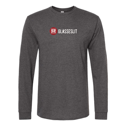 Men's Glasseslit Logo  Cotton Long Sleeve T-Shirt