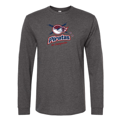 Men's Campeche Piratas Logo Cotton Long Sleeve T-Shirt