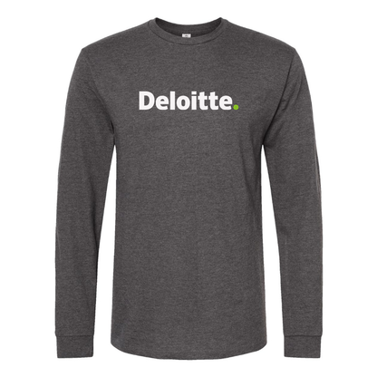 Men's Deloitte Logo Cotton Long Sleeve T-Shirt