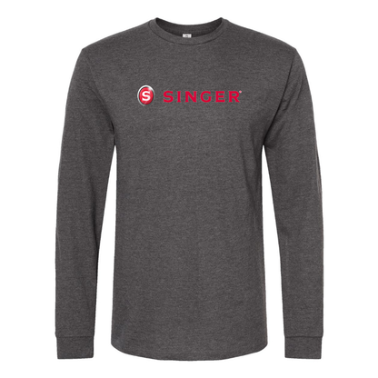 Men's Singer Logo Cotton Long Sleeve T-Shirt