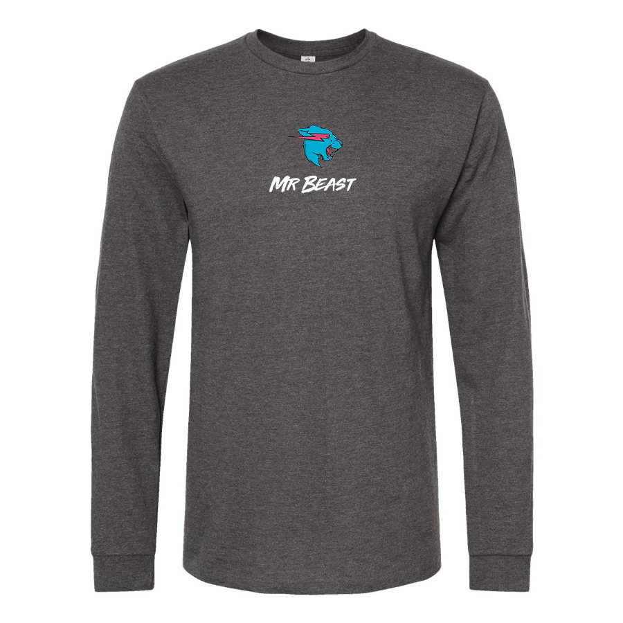 Men's  Mr Beast Logo Cotton Long Sleeve T-Shirt