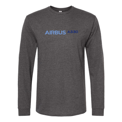 Men's  A330 Logo Cotton Long Sleeve T-Shirt