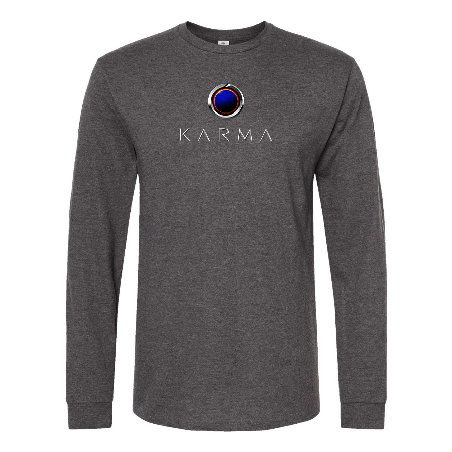 Men's Karma  Logo Cotton Long Sleeve T-Shirt
