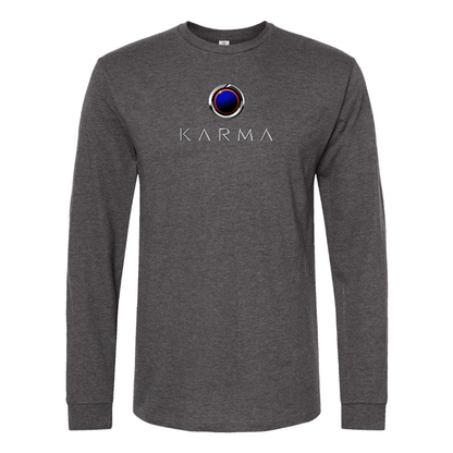 Men's Karma  Logo Cotton Long Sleeve T-Shirt
