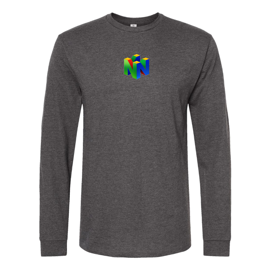 Men's   Nintendo N64   Logo Cotton Long Sleeve T-Shirt