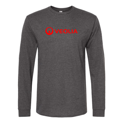 Men's Veolia Logo  Cotton Long Sleeve T-Shirt