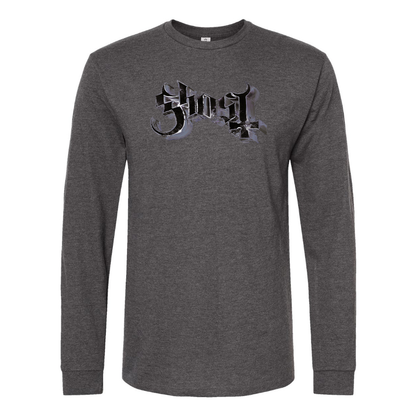 Men's Ghost Logo Cotton Long Sleeve T-Shirt