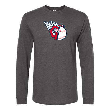 Men's Cleveland Guardians  Logo Cotton Long Sleeve T-Shirt