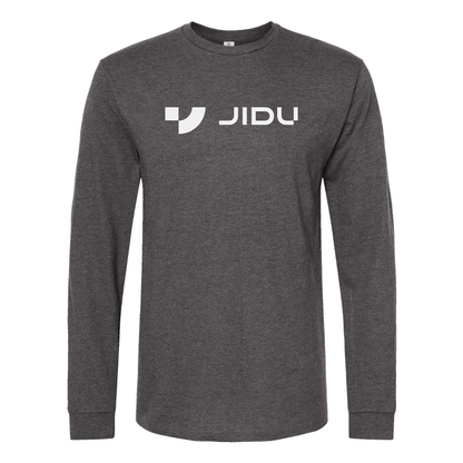Men's Jidu Logo Cotton Long Sleeve T-Shirt