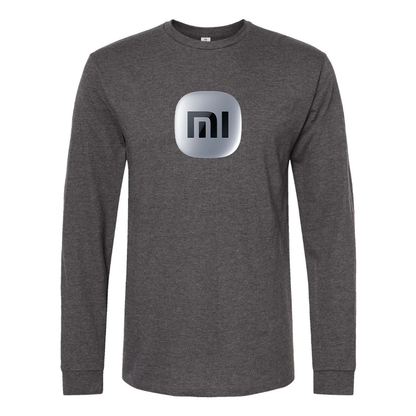 Men's Xiaomi SU7 Logo Cotton Long Sleeve T-Shirt