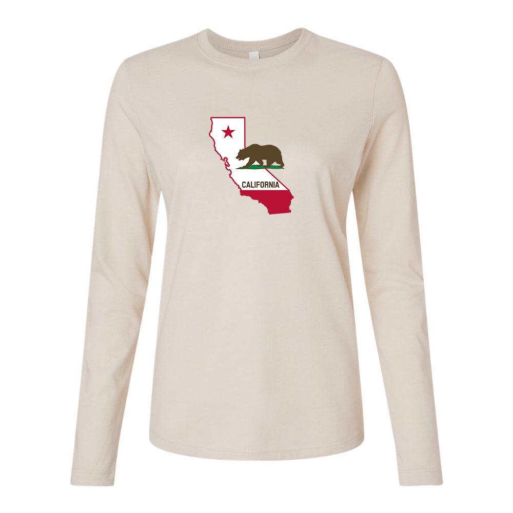 BELLA CANVAS  California Bear Map Jersey Long Sleeve Tee