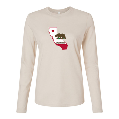 BELLA CANVAS  California Bear Map Jersey Long Sleeve Tee